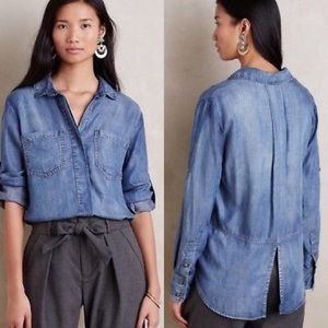 Anthropologie Cloth & Stone Tencel Chambray Shirt